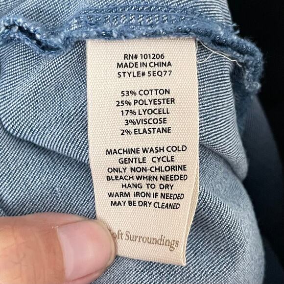 Soft‎ Surrounding Jeans Womens 1X Blue Pull On High Rise Slim Stretchy Denim - Picture 10 of 12